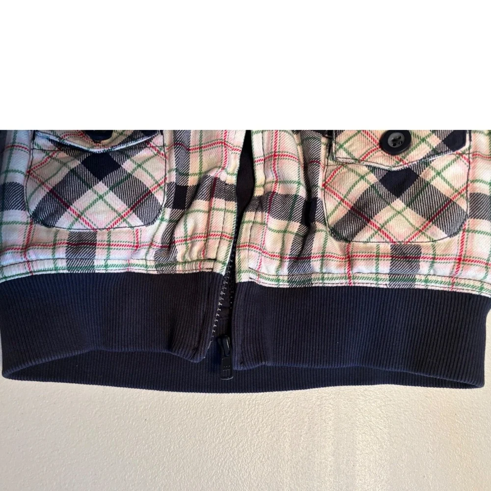 Gymboree Kids‎ Girls Plaid Hooded Vest Size 7 Full Zip Sleeveless Top EUC
